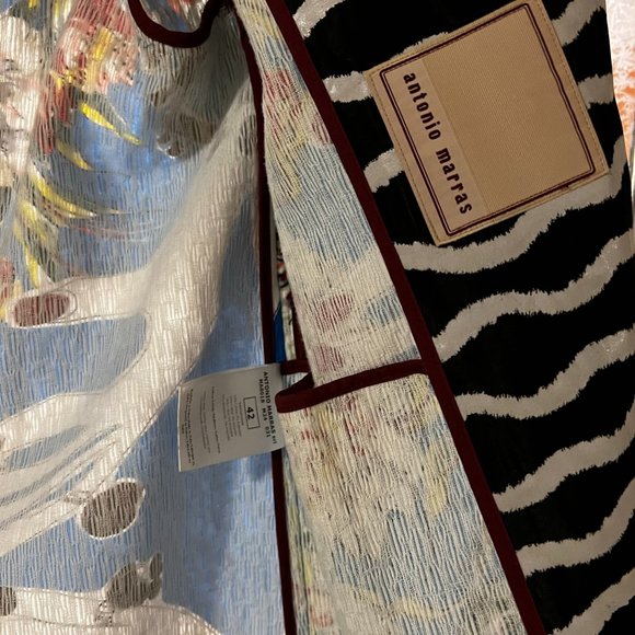 Antonio Marras Blue Floral Surrealist Pattern Cotton Coat - Spring 2015 Runway - Picture 2 of 5